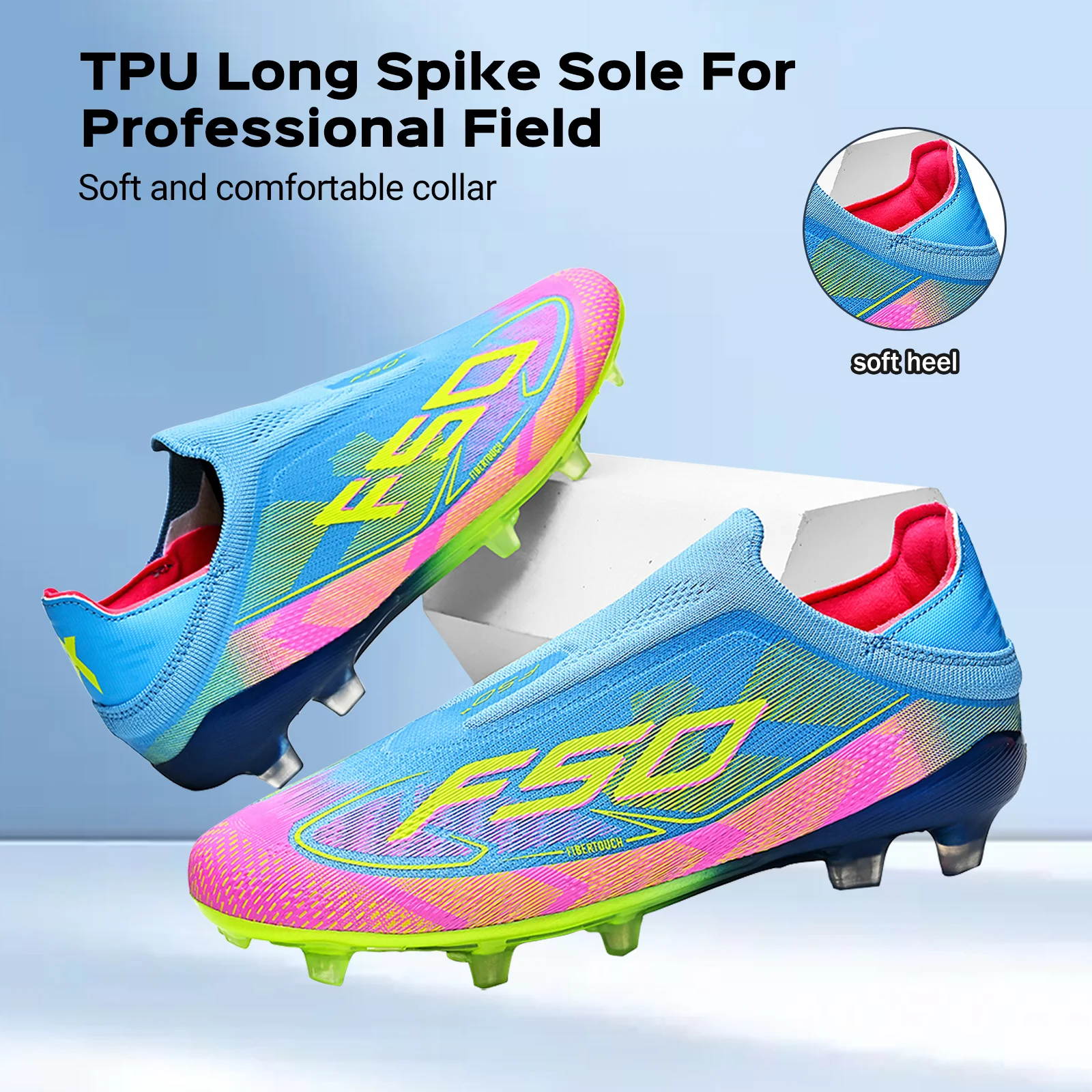 Training Competition AG /FG Soccer Boots PU Soft Fabric Upper TPU Durable Outsole Anti-slip Wearproof Teenager Boys Girls