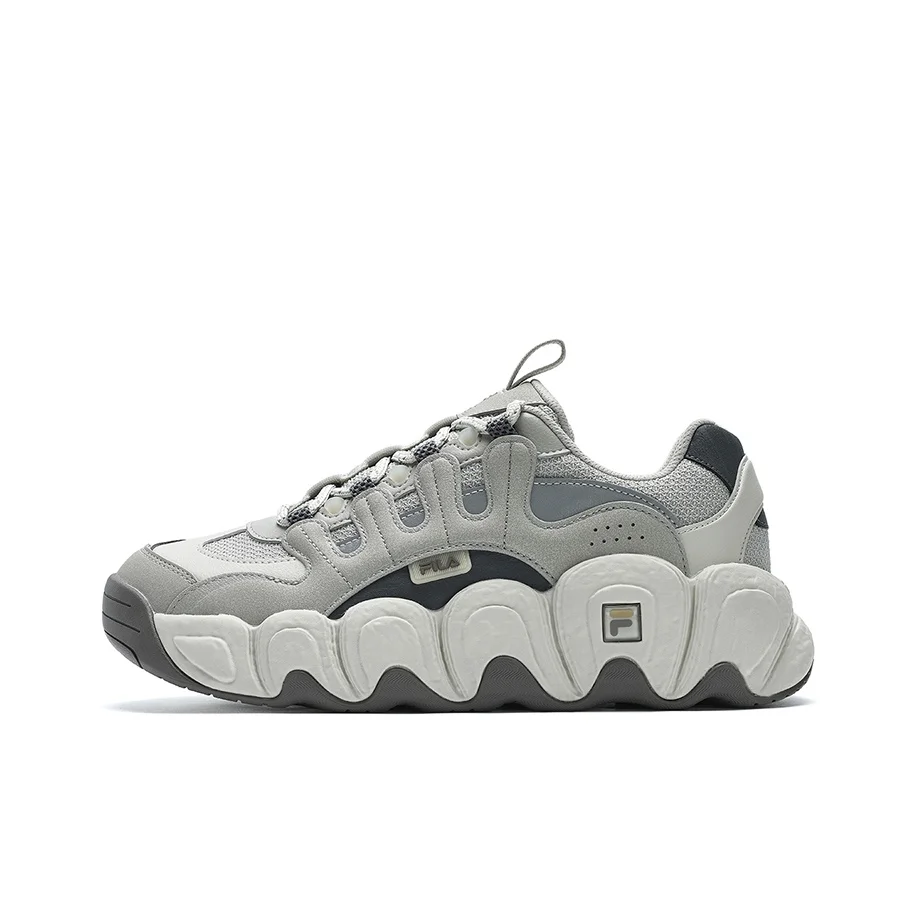 FILA Croissant Textile, Synthetic Leather Low top Running Shoes Men's Gray Green F12M441102FAS