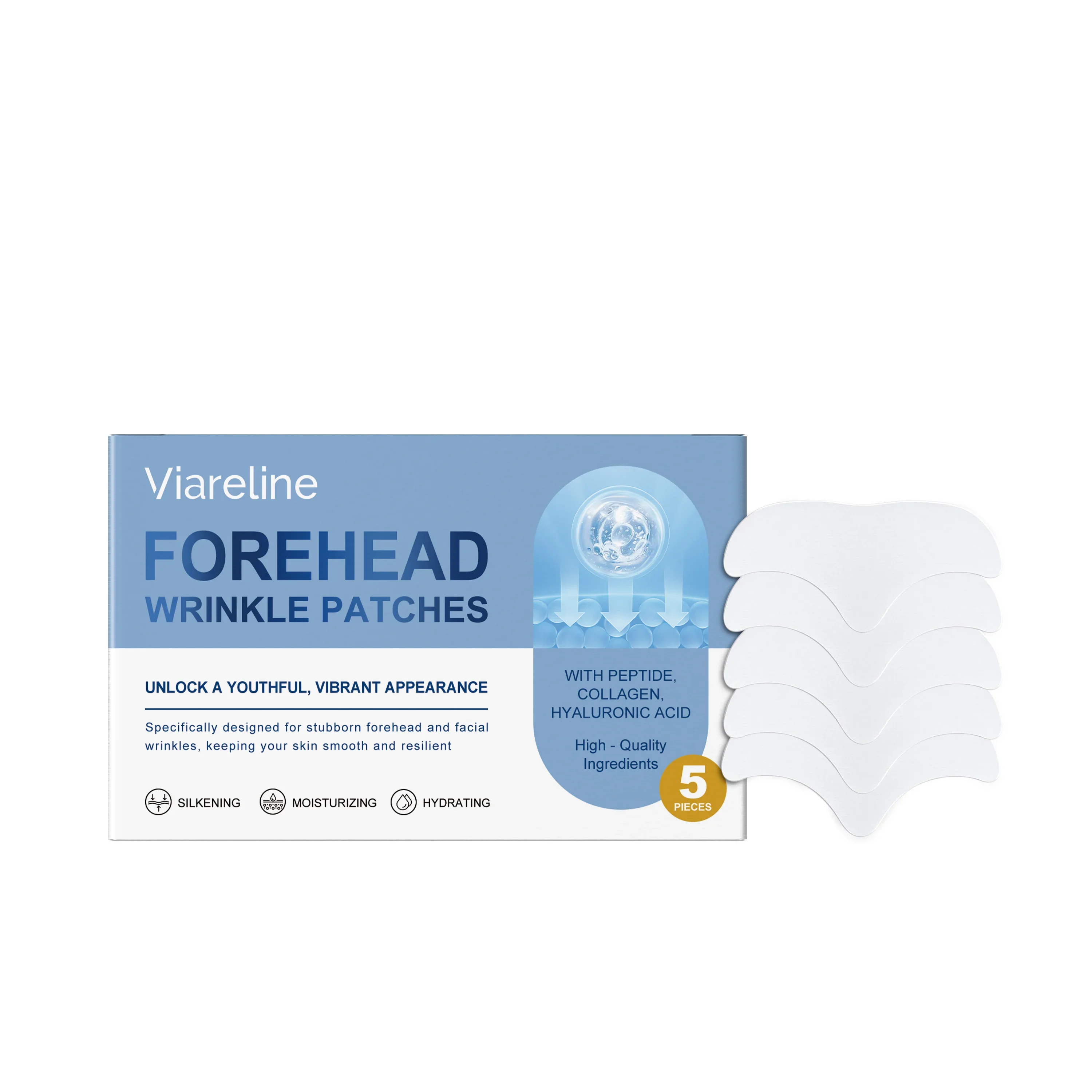 Viareline Moisturizing Forehead Patch, Collagen Firming Skin Lifting Hydrating Forehead Care Moisturizing