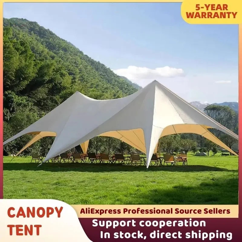 Tent 900D Oxford Cloth  Single Double Pole Octopus Shape Stretch Outdoor Peak Starshade for Camping And Picnics