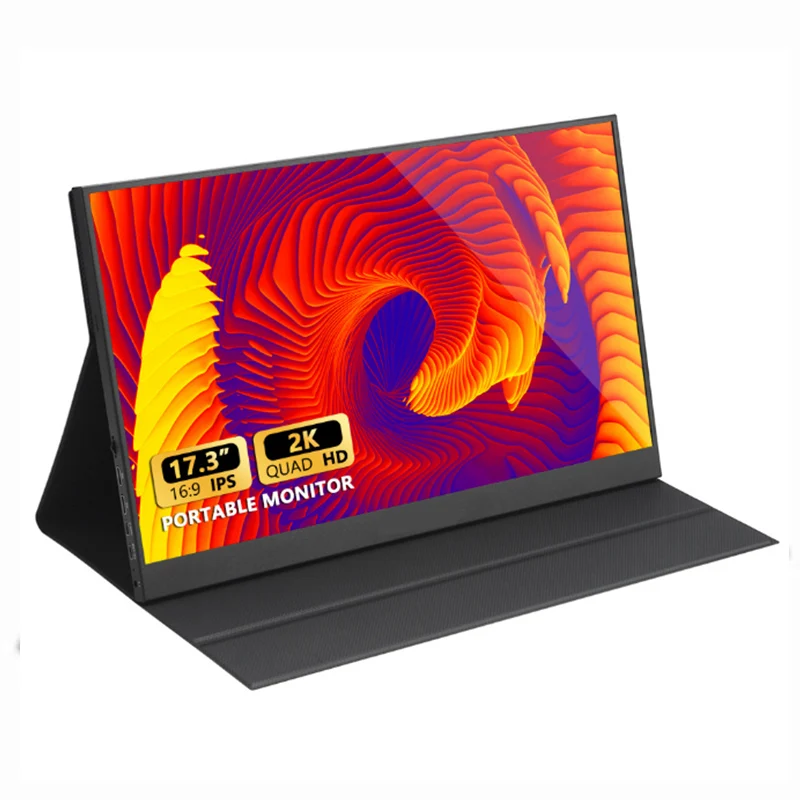 2025 New 17.3 Inch Portable  2K 1080P HDR 60Hz Type-C Mini HD-MI Fold Stand for Mobile PC Laptop Game Office Screen