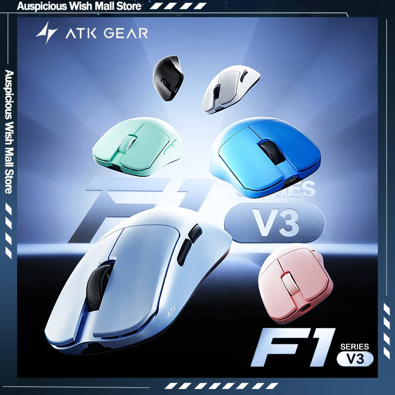 ATK F1V2/V3 Genuine Wireless Mouse Lightweight Ergonomic Gaming Office Mice For Small Medium Hands Max Shark Mouse Program Gift