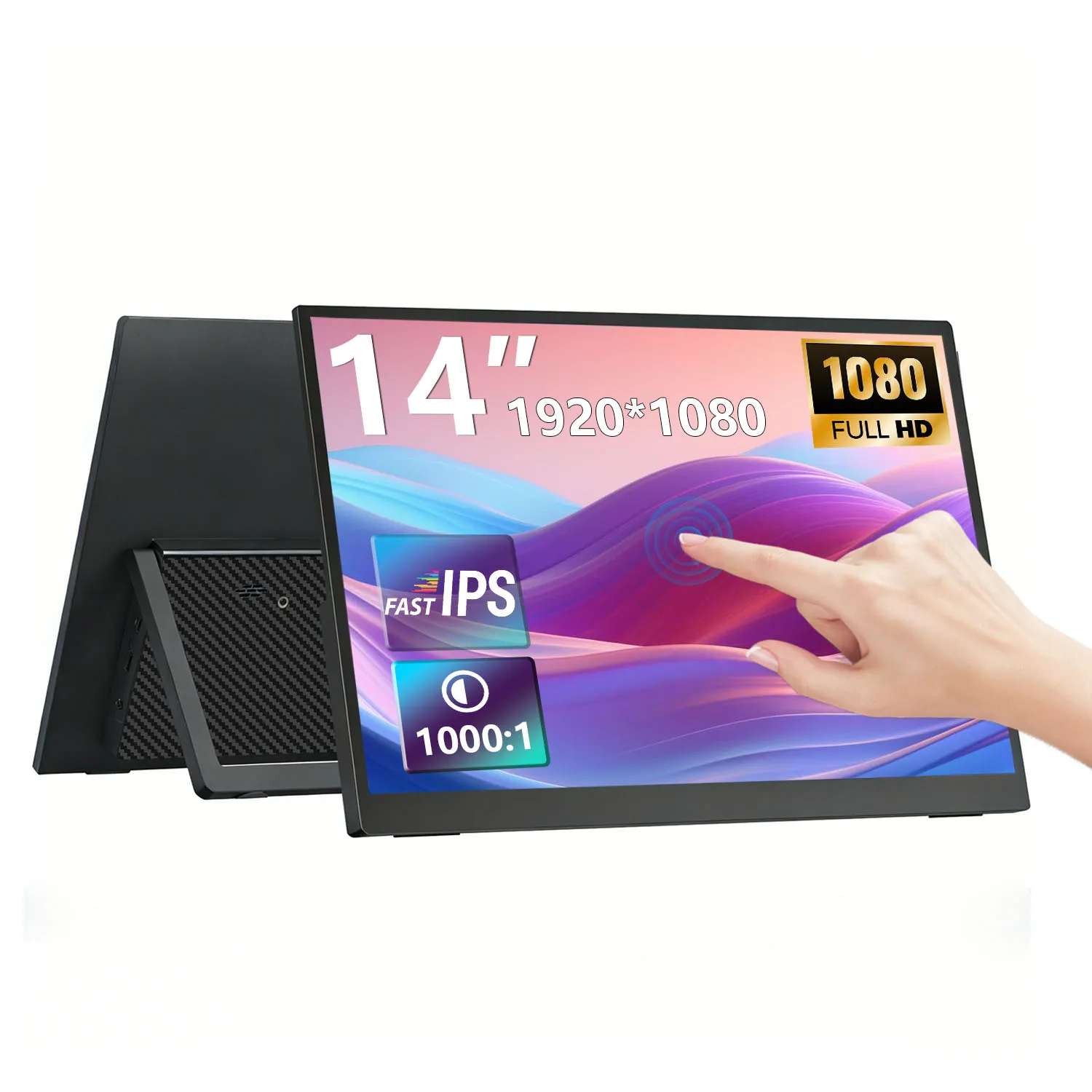 14 Inch Touch Portable Monitor Screen Display 16:9 Full HD 1080P For Laptop Computer External Touch Monitor