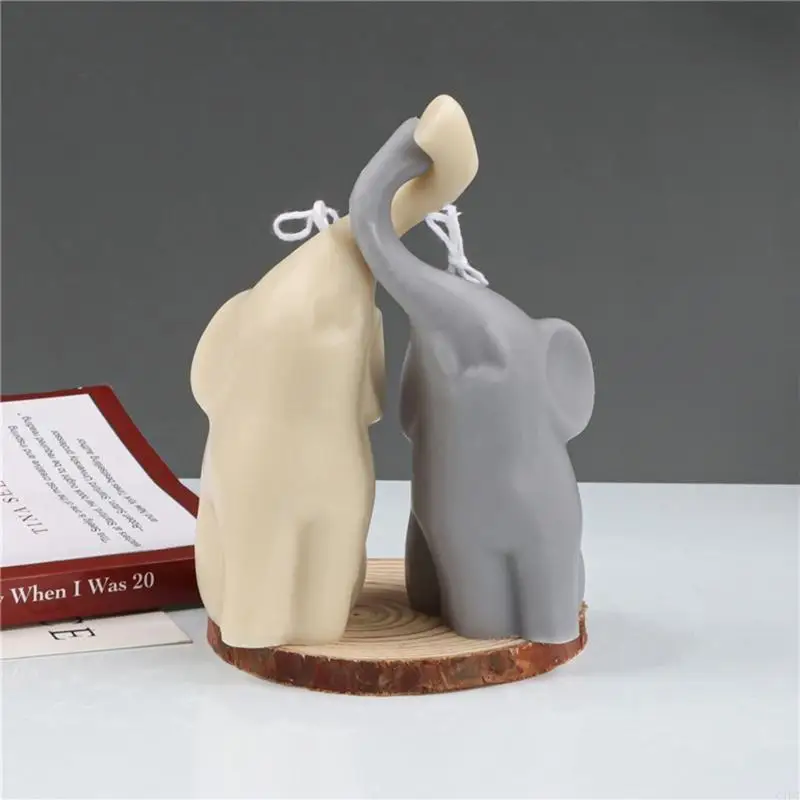 2Pcs Elephant Decor Silicone Mold Resin Epoxy Craft Polymer Clay Craft