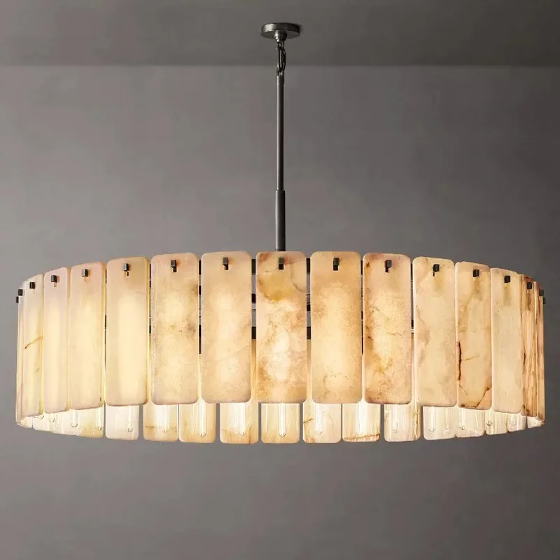for American Marble Chandelier Light Luxury High End Dining Room Simple Atmosphere Bedroom Living Room Marble Dining Table