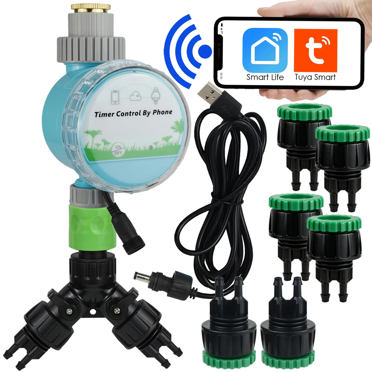 KESLA WiFi Remote Smart Water Timer Garden Irrigation Automatic Wireless Watering Controller Home for 1/2'' 3/4'' 1' Garden Hose