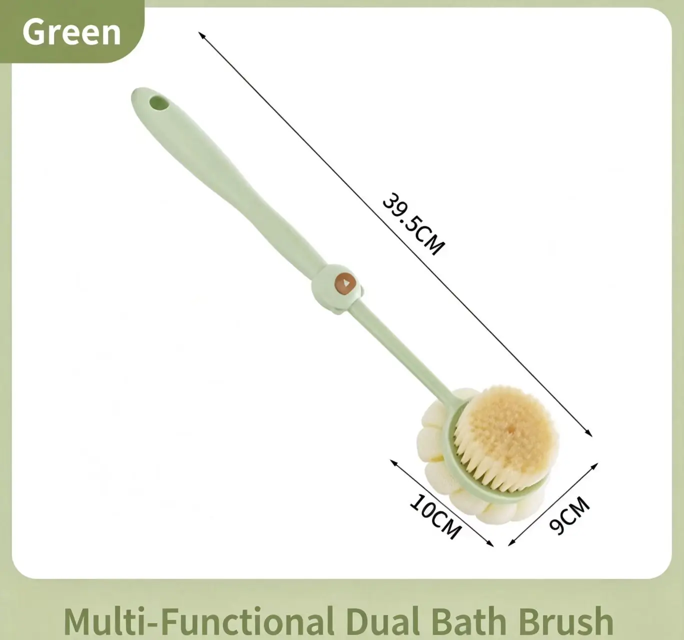 Soft-Bristle 2-in-1 Long-Handled Bath Brush And Body Scrub Set Double-Sided Exfoliating Back Brush for Full-Body Skincare