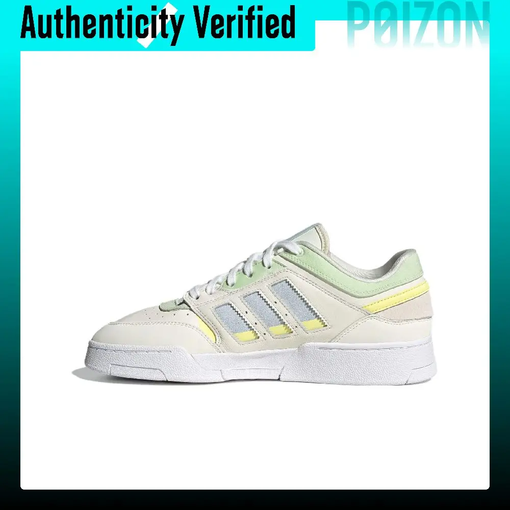 Adidas Originals Drop Step Skateboard Shoes Women's Low Top White/Light Gray/Light Blue/Yellow IG6067
