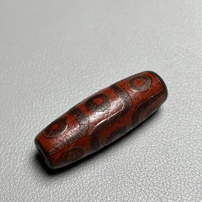 Tibetan Natural Red Agate Nine-Eye Dzi , Single Bead, Pendants And