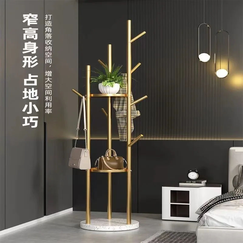 Clothes Rack for Bedroom Floor Standing Coat Rack with Marble Base Portable Simple Garment Hanger Clothing Organizer