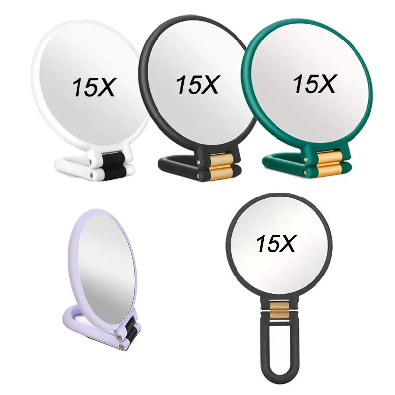 New 2/5/10/15x Women's Pocket Mirror Small Magnifying Mirror for Table Makeup Folding Mirror HUAZJ06