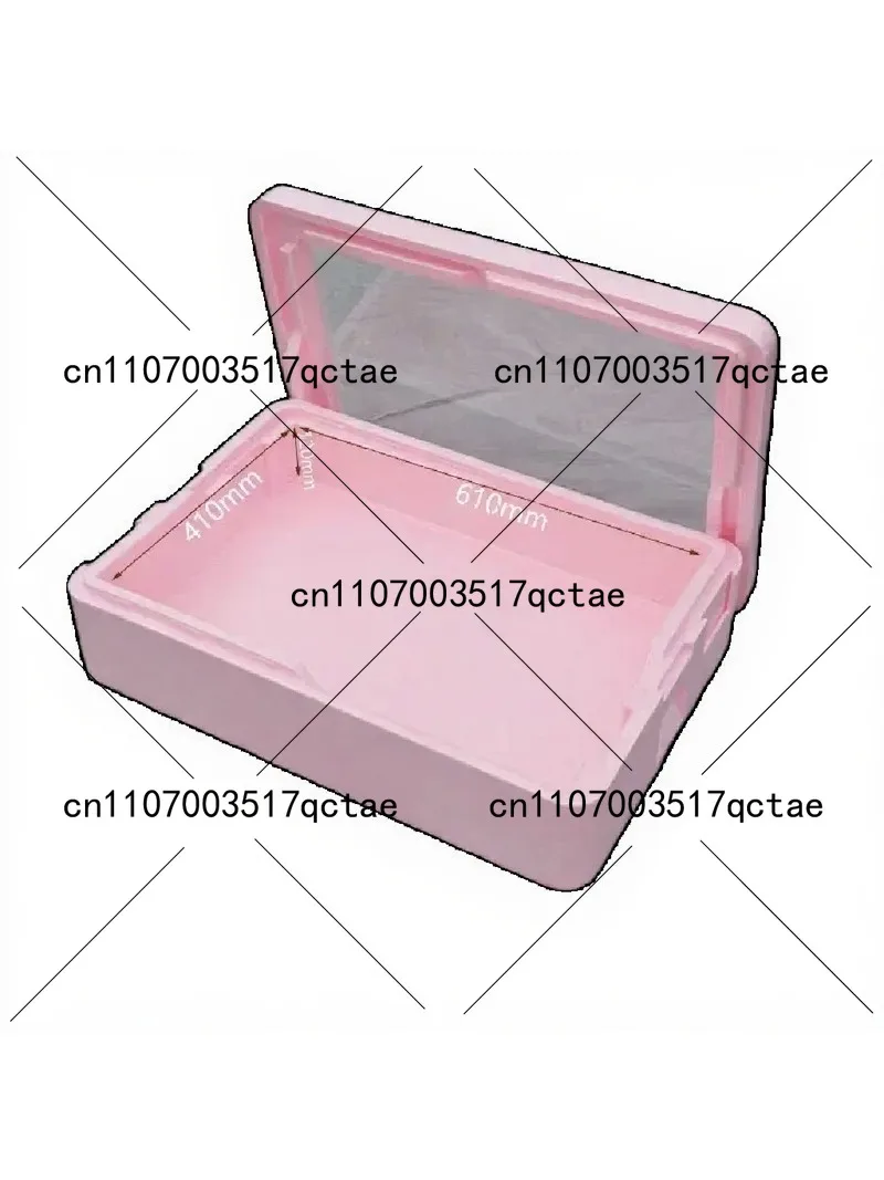 Portable Insulated Foam Cooler Box with Transparent Lid, Food Storage Container for Fresh-Keeping and Mold Storage