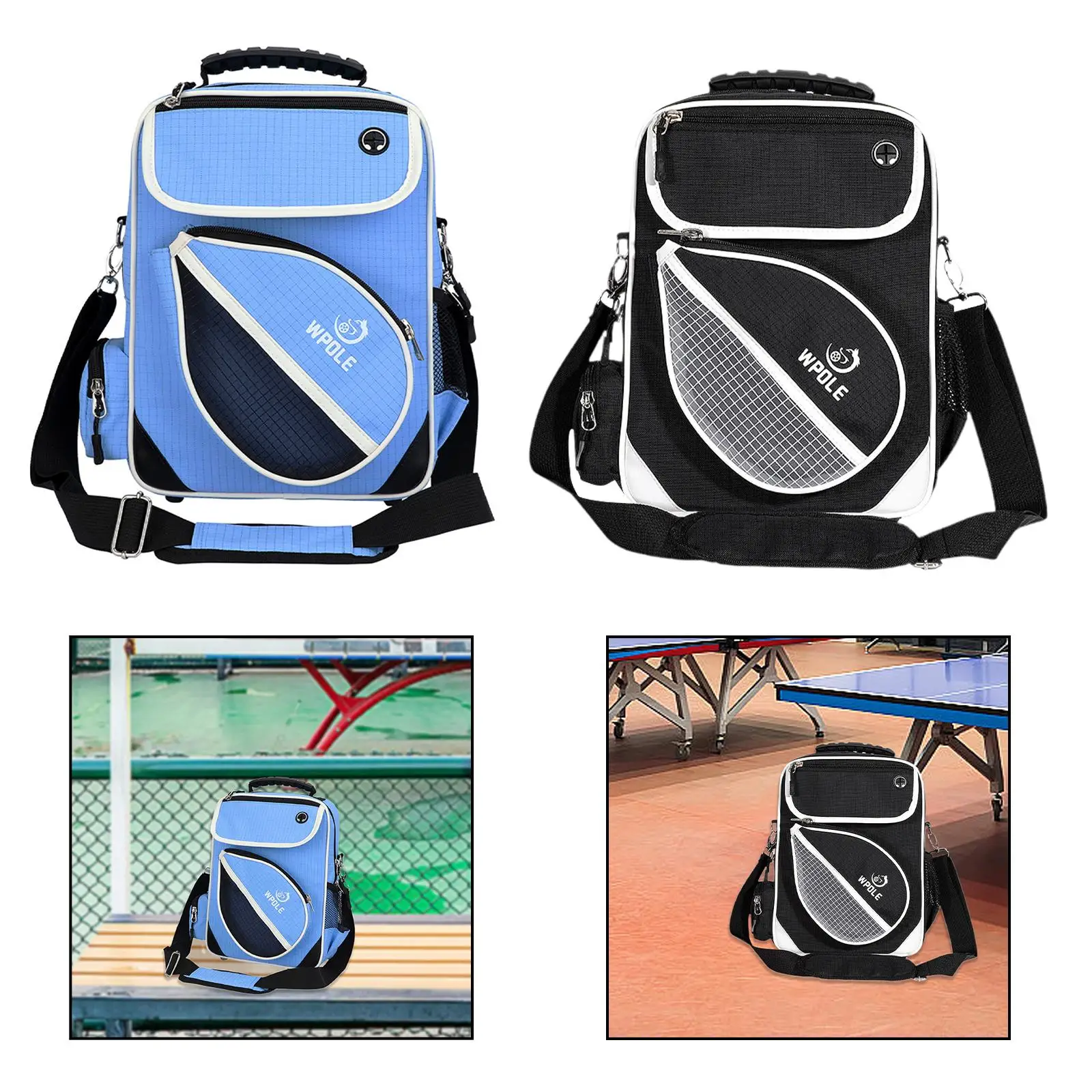 Ping Pong Paddle Bag Table Tennis Racket Handbag Water Resistant Pouch Practical Table Tennis Shoulder Bag for Sportsman Gym
