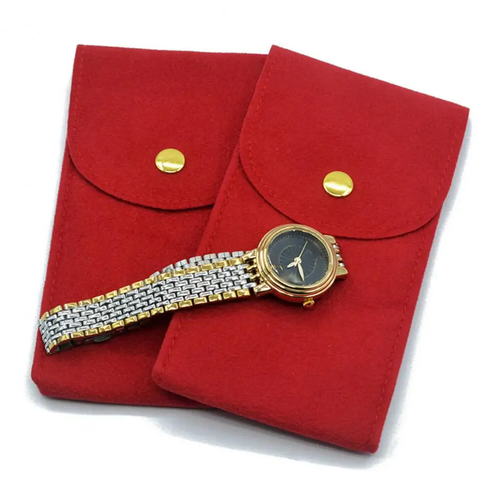 Useful Thicken Necklace Storage Bag Shock-proof Easy Carrying Women Jewelry Watch Short Velvet Organizer Pouch Storing