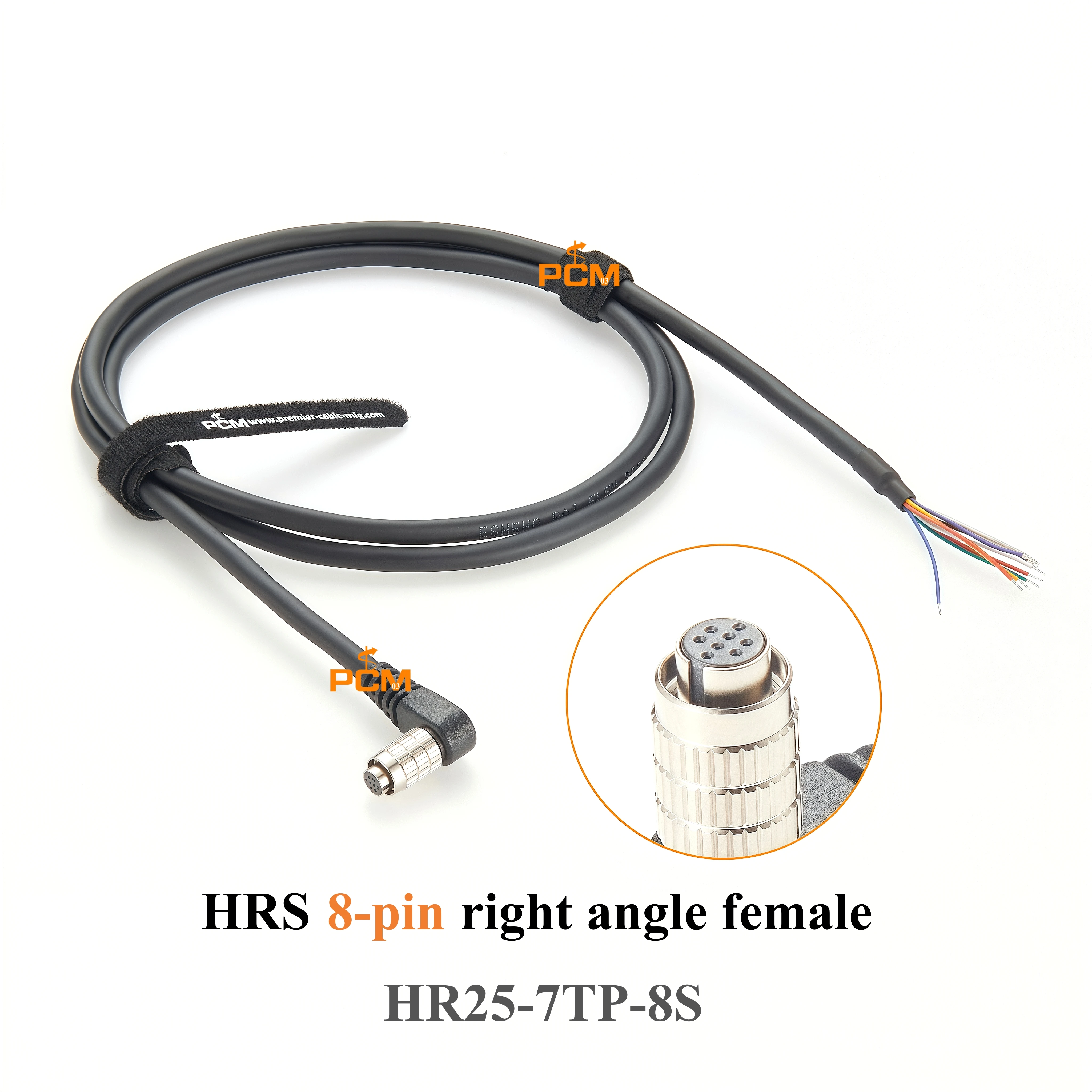 Hirose 8 Pin Female HR25-7TP-8S Right Angle High Flex I/O Power Trigger Cable for IDS Imaging Teledyne DALSA JAI XIMEA Camera