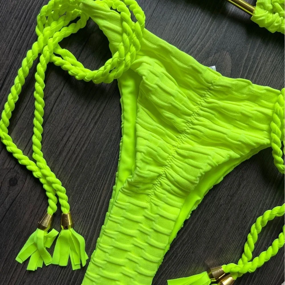 Braided Special Fabric 3-Layer 22 Colors Bikini Swimwear Women Sexy Beachwear Summer Bikini Set Women's Swimsuit Beach Swim Wear