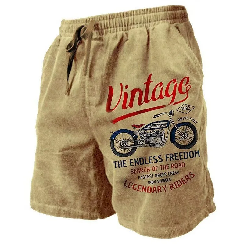 Vintage Compass Pattern Beach Short For Men Fashion Trend Summer 3D Printed Swim Trunks Loose Drawstring Streetwear Short Pants