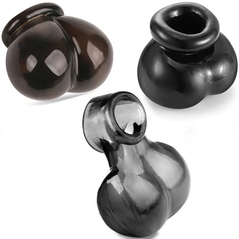 Reusable Scrotum Bondage Bag Sleeve Penis Lock Delay Ejaculation Cock Ring Ball Stretcher Testicle Adult Sex Toys For Men Dick