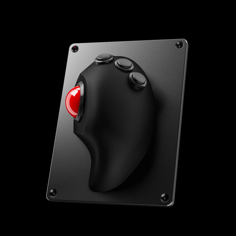 IPX6 Rated Panel Mount Ergonomic Industrial Trackball Mouse with 3 NKK Key Switch Mouse Buttons
