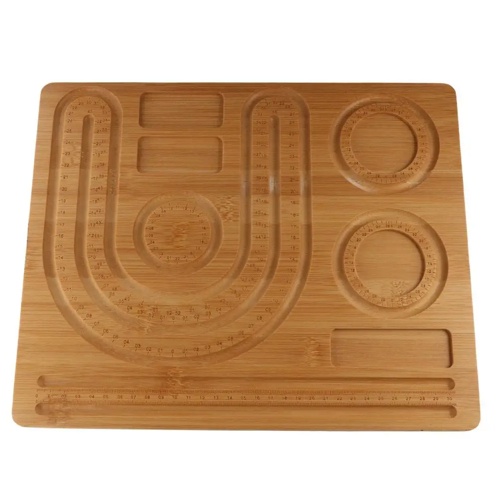Multiple Types Jewelry Making Tray With Scale Thickened Jewelry Design Board Versatile Eco-Friendly Wooden Bead Board