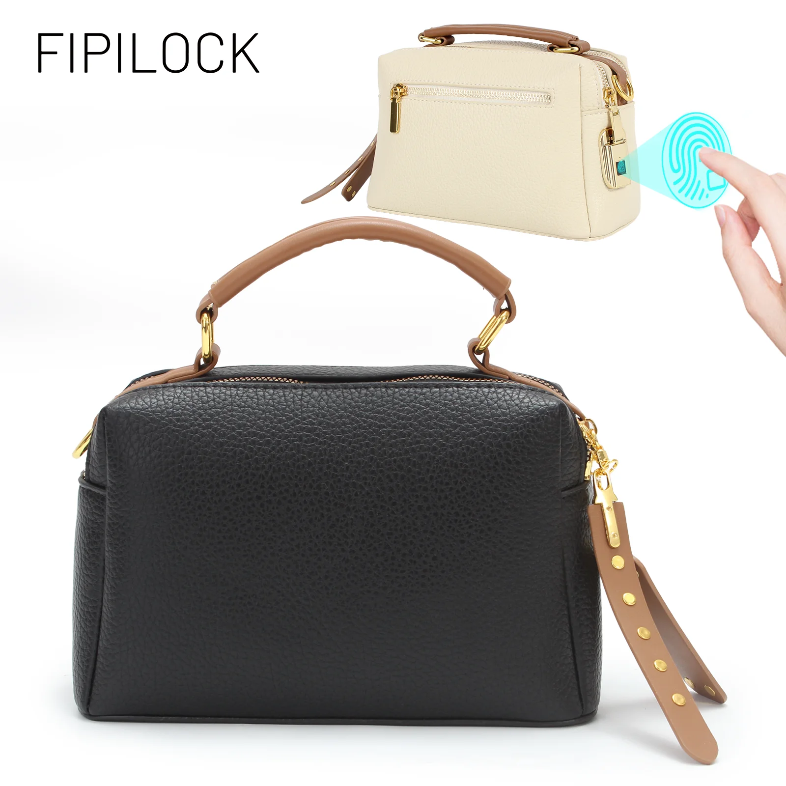 FIPILOCK Shoulder Bag Crossbody Clutch Bag for Women with Smart Fingerprint Unlock Anti-theft Anti-Burglary Large Capacity