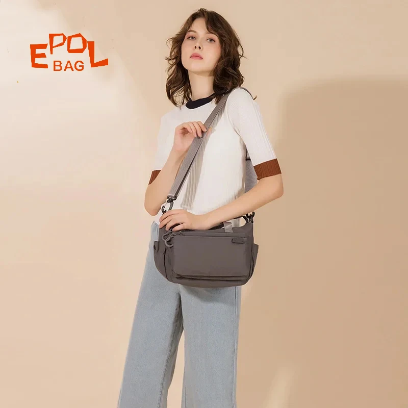 EPOL Women's Shoulder Bags Large capacity Lightweight sturdy straps Handbag Zipper Simple Casual Crossbody Bags Female 2802-01