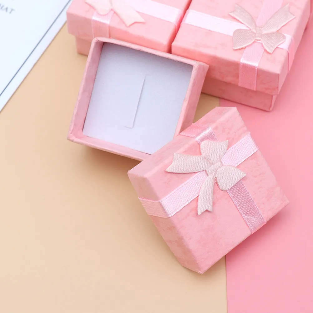 12pcs Bowknot Jewelry Storage Box Set for Rings, Ear Studs  Elegant Gift for Women & Girls