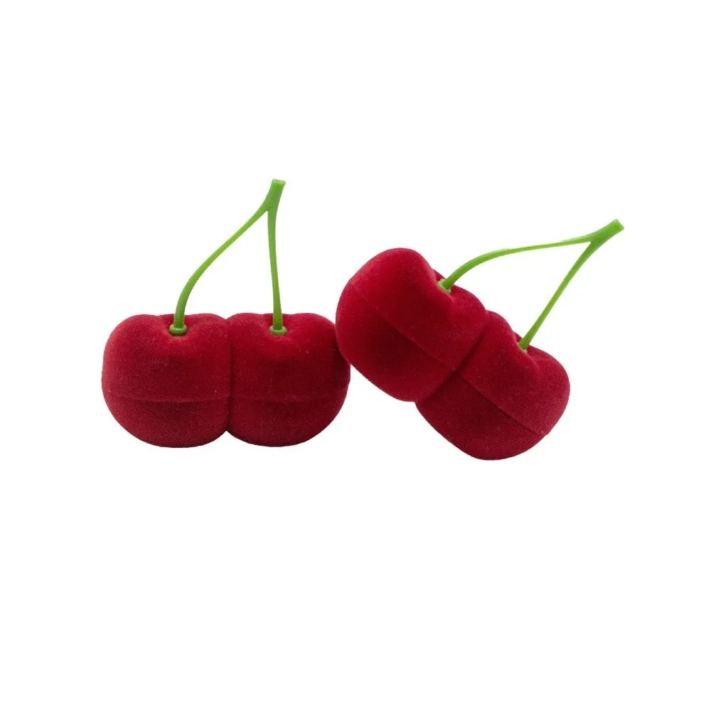 Storage Case Cherry Style Ring Box Cherry Shaped Elegant Earring Storage Box Trendy Fashionable Protection Box Jewelry Display