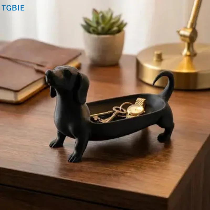 [TL]Adorable 3D Dachshund Sausage Dog Jewelry Storage Tray Resin Organizer for Key Phone Glasses Holiday Gift for Friends