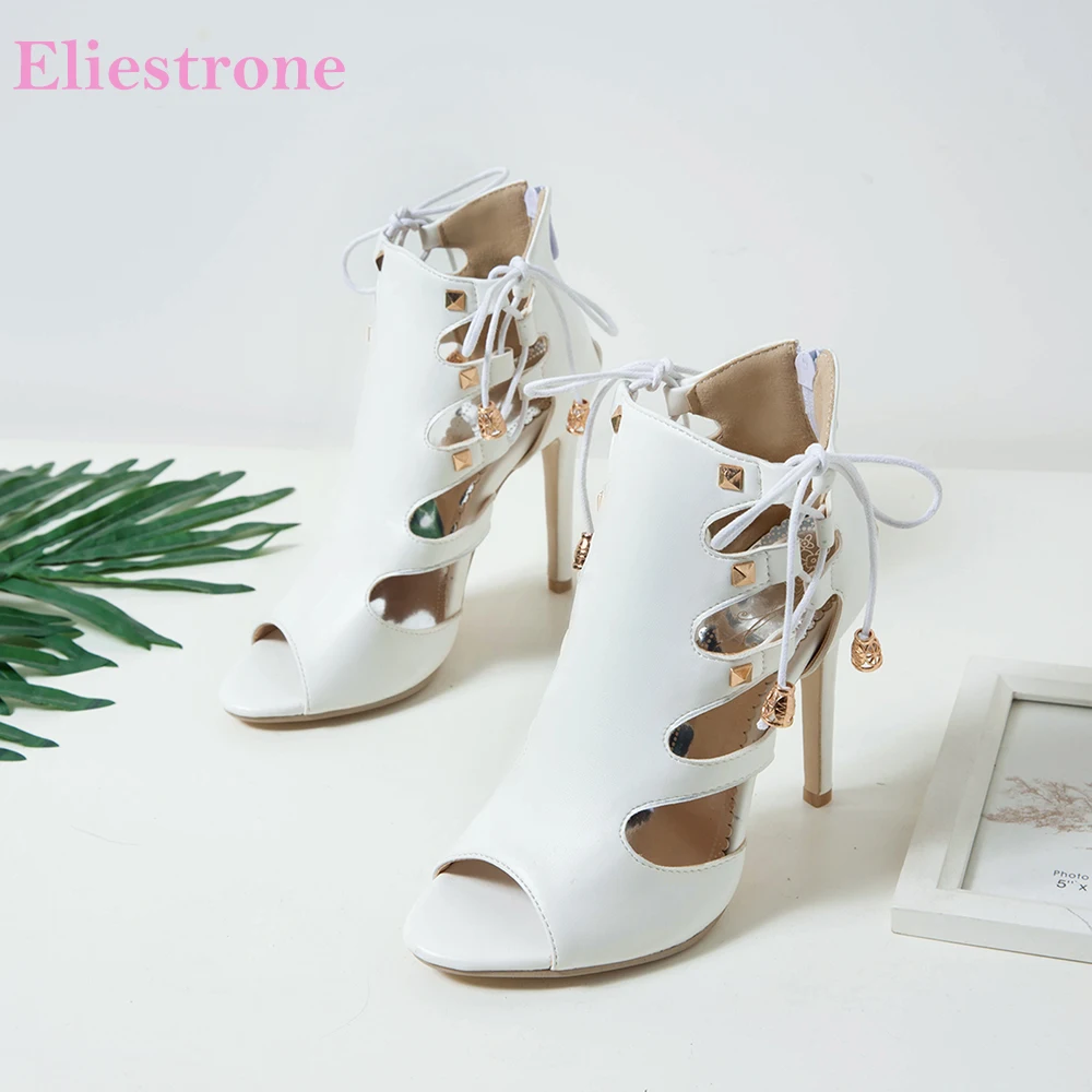 2026 Summer Glamour Women Sandals Peep Toe High Thin Heel Lady Formal Shoes Large Plus Size 12 43 46 50 Oversize