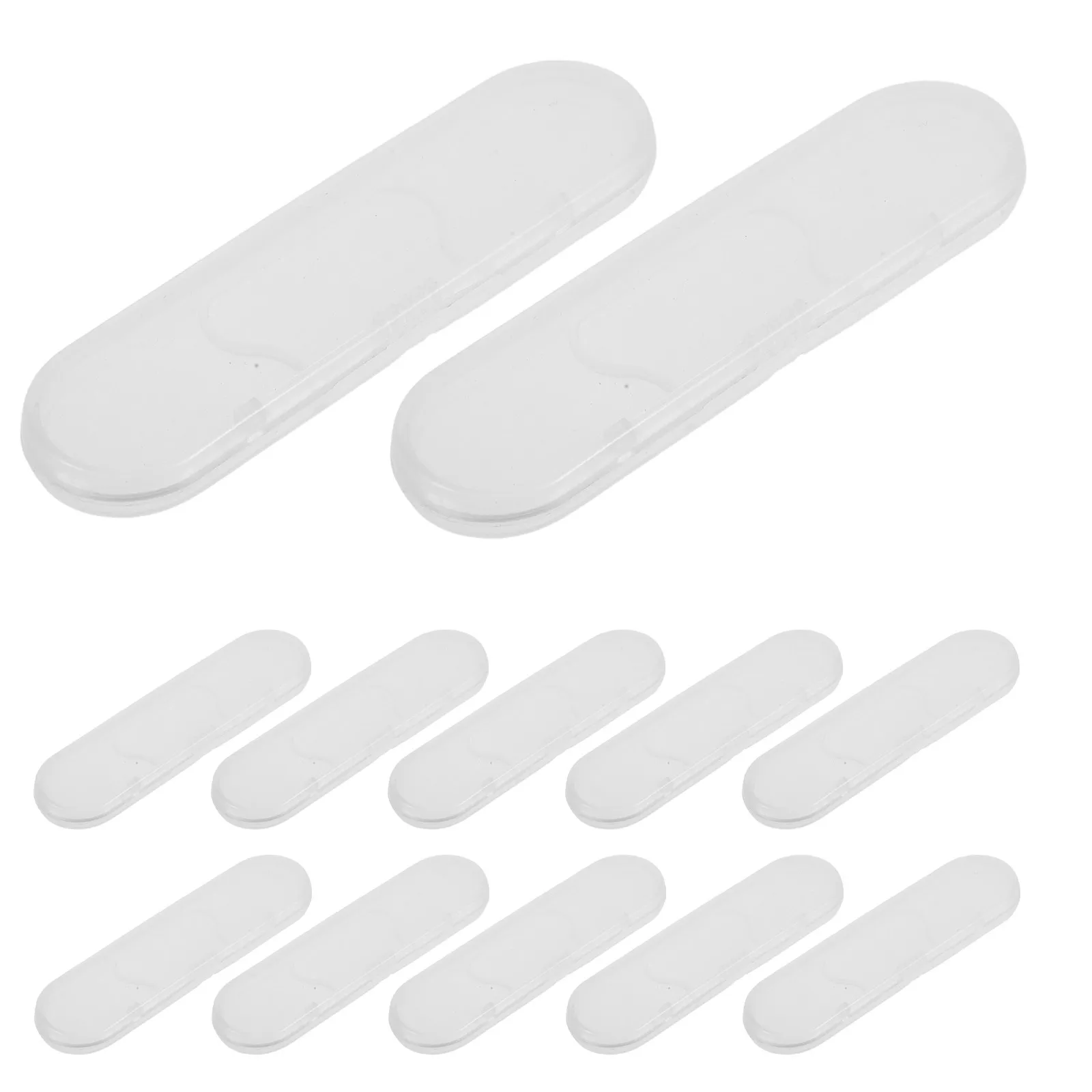 12Pcs Clear Plastic Organizer Box Nail Tool Storage Case Portable Lash Tweezers Container Travel Manicure Pedicure