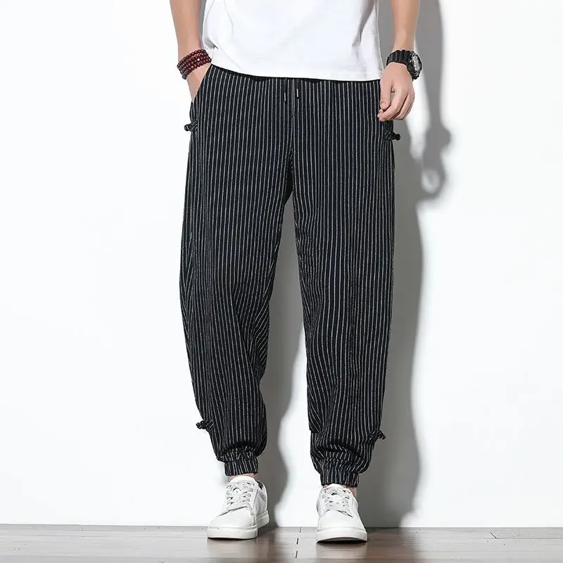 Cotton and Linen Button-up Casual Pants Plus Size Harlan Pants Leggings
