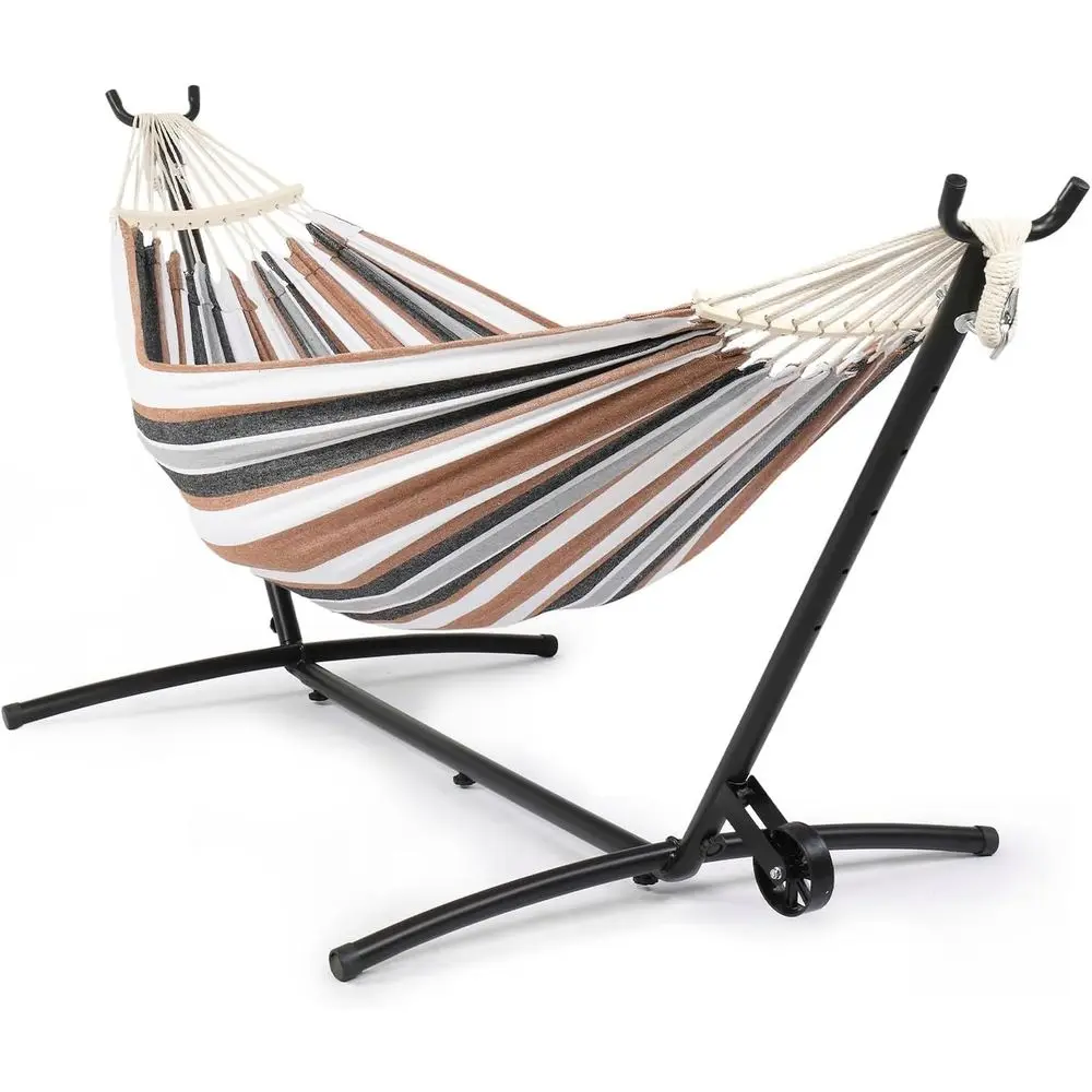 Heavy Duty 550 LBS Hammock with Stand w/Wheel, Easy to Move, Portable Carrying Bag, Upgraded Hammock Stand or Indoor/Outdoor Use