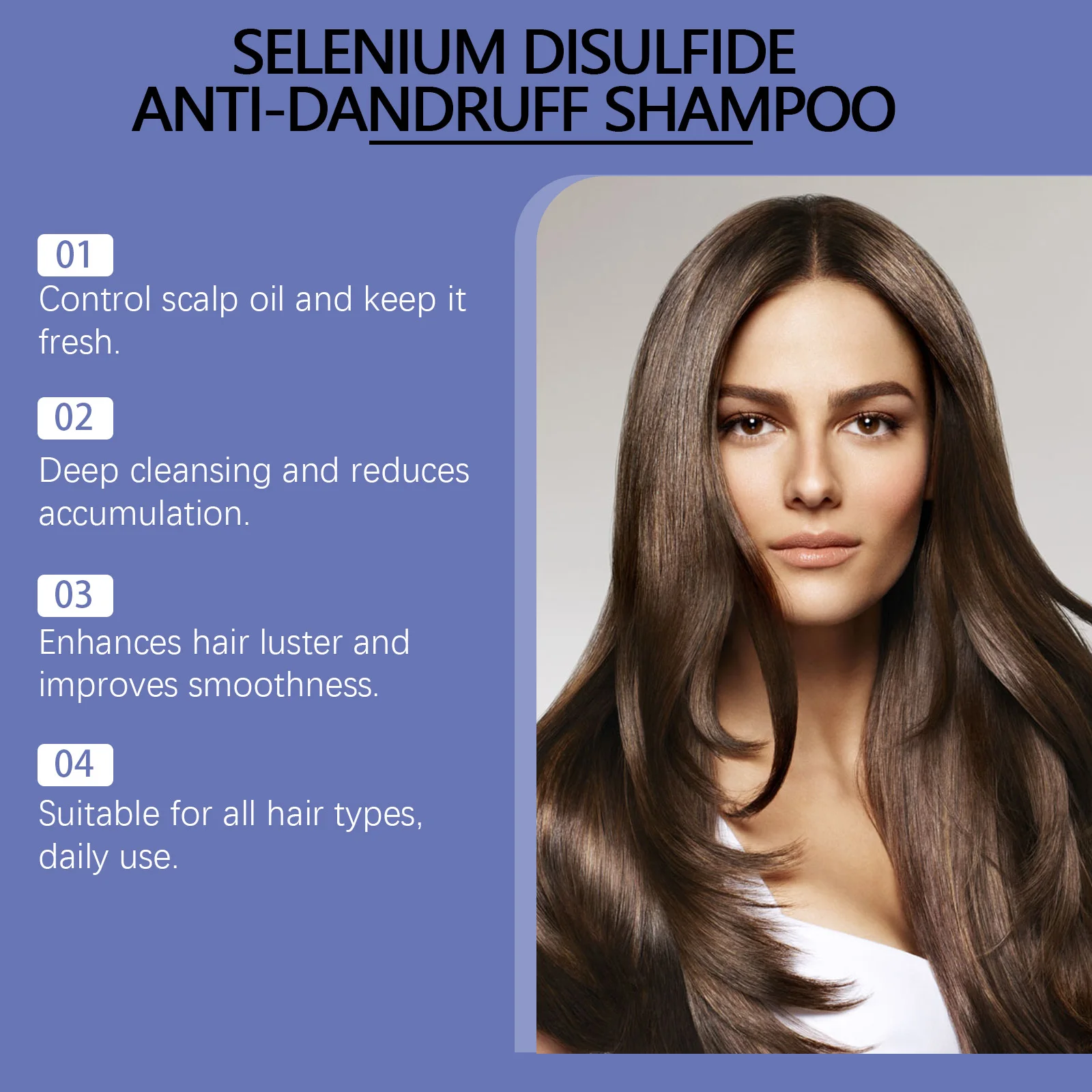 Selenium Disulfide Anti Dandruff Shampoo Deep Cleansing Scalp Itching Relief Reduce Oil Secretion Refreshing Fluffy Hair Shampoo