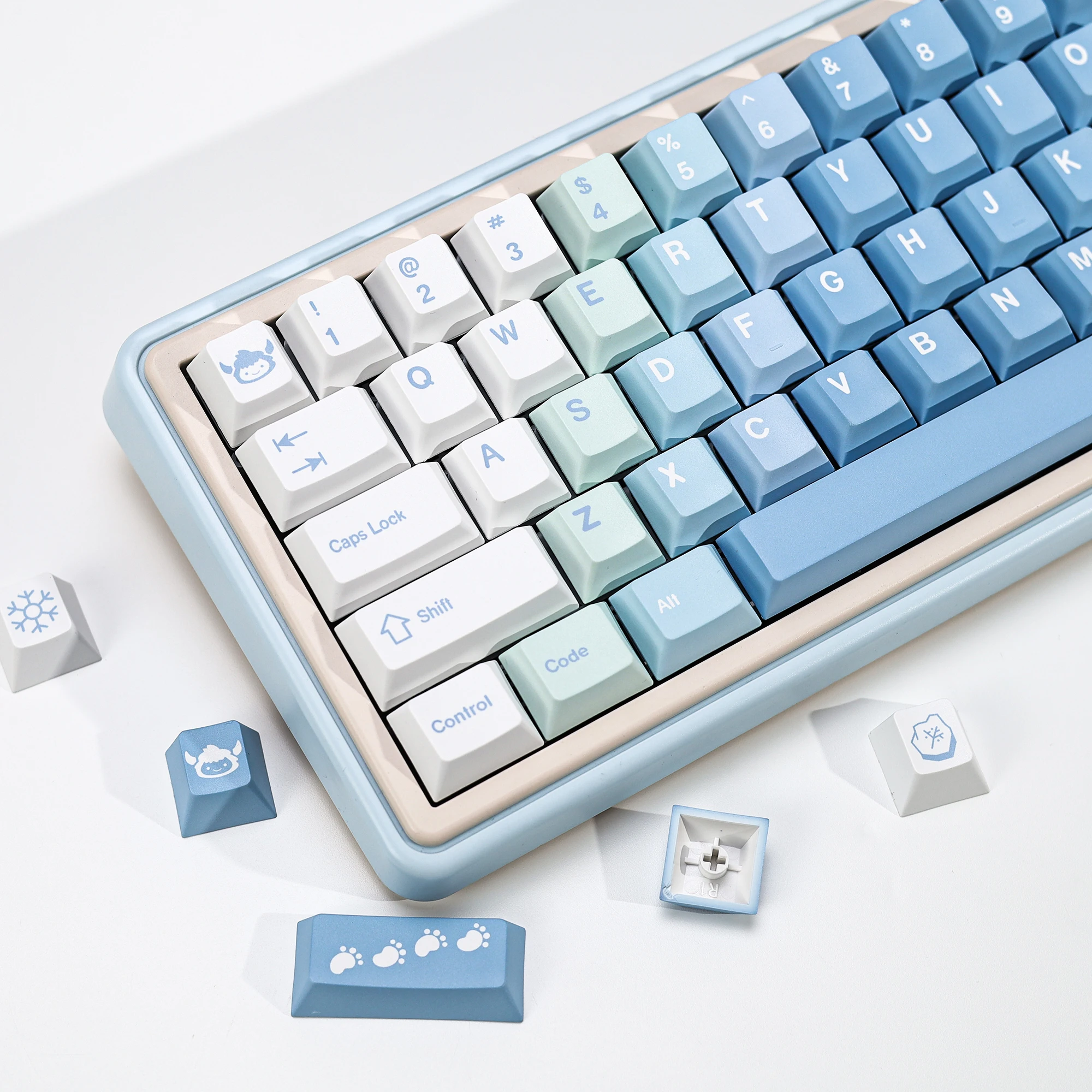 KBDiy 143 Keys GMK Yeeti Keycaps Cute Retro Cherry Profile PBT Keycap Custom For MX Switch Mechanical Gaming Keyboard 60 61 75