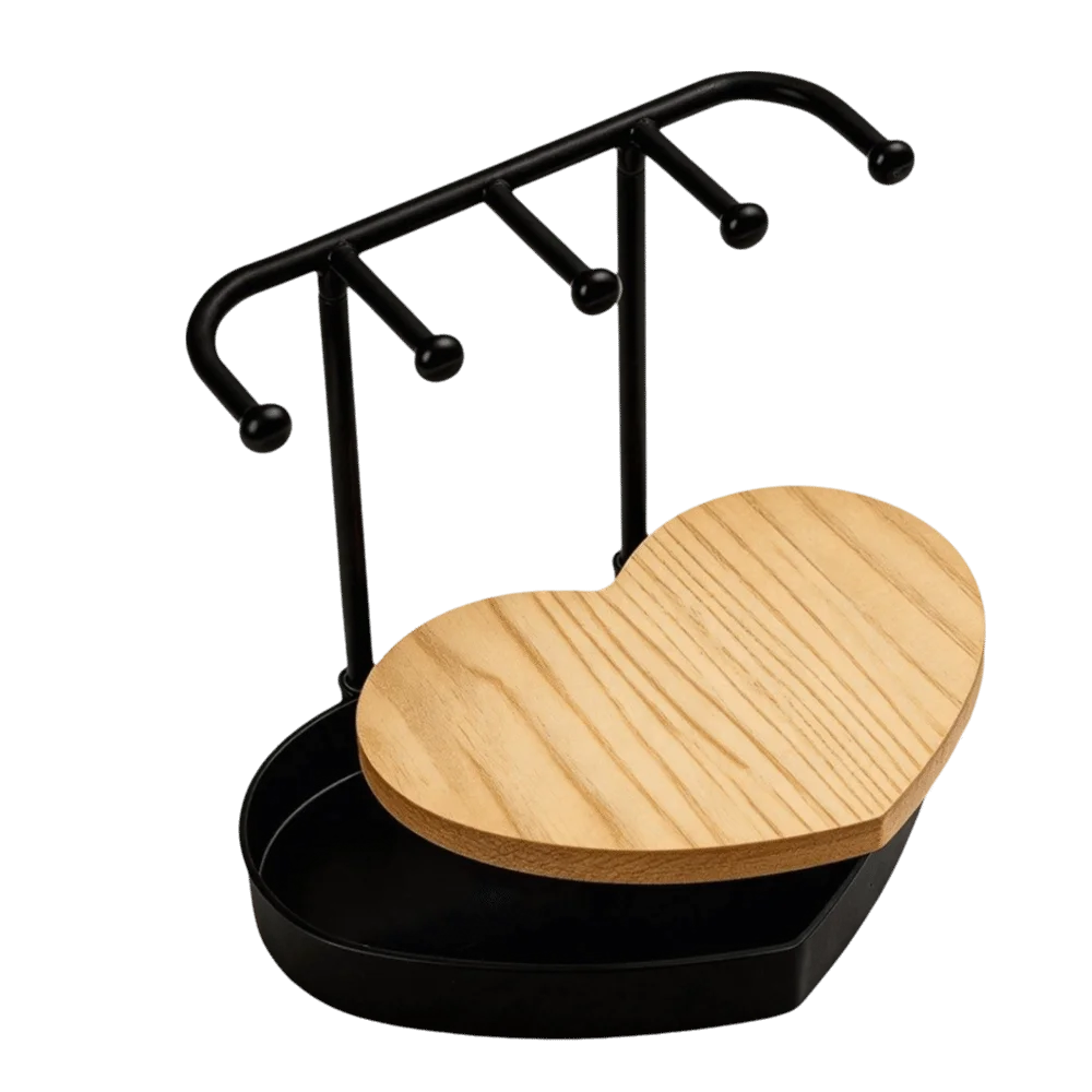 Multi-Color Jewelry Storage Box Heart-Shaped Vintage Skincare Product Organizer Multifunctional Decorative Desktop Display Stand