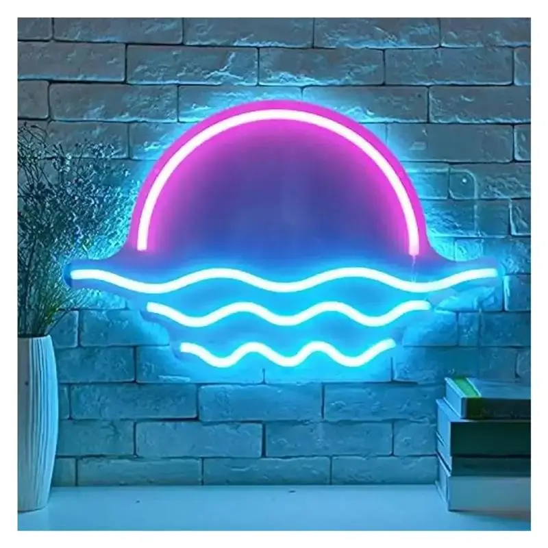 Sunrise Sunset Neon Sign USB Powered Dimmable, For Shop Gym Wall Bedroom Office Party Decor Sign Lamp Hanging Art Neon Signs