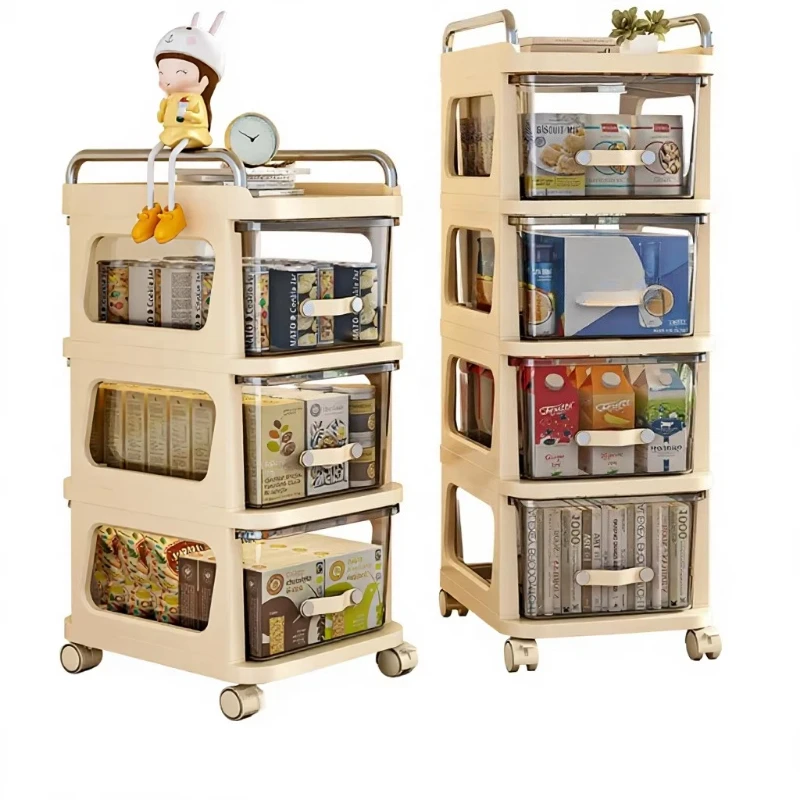 Modern simple and movable multi-layer three-layer rectangular locker household multi-function