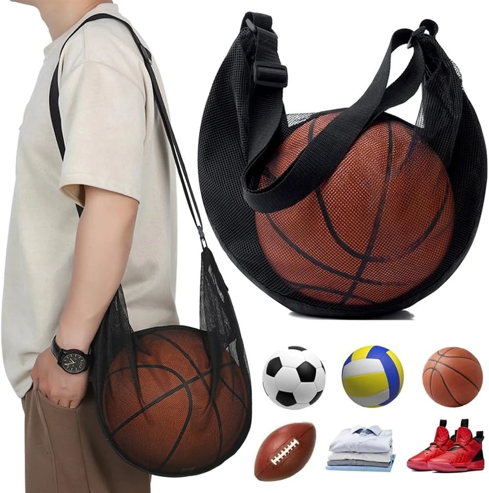 Single-shoulder Crossbody Bag Gym Travel Mesh Oxford Drawstring Outdoor Sports Basketball Bags Storage Bag With Zipper Traveller