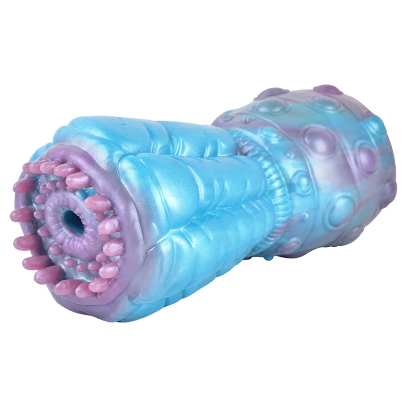 16*8cm Blue Sea Anemone Ocean Animal Artificial Vagina Pocket Pussy Male Masturbator Sex Toys for Penis Penetration Massager