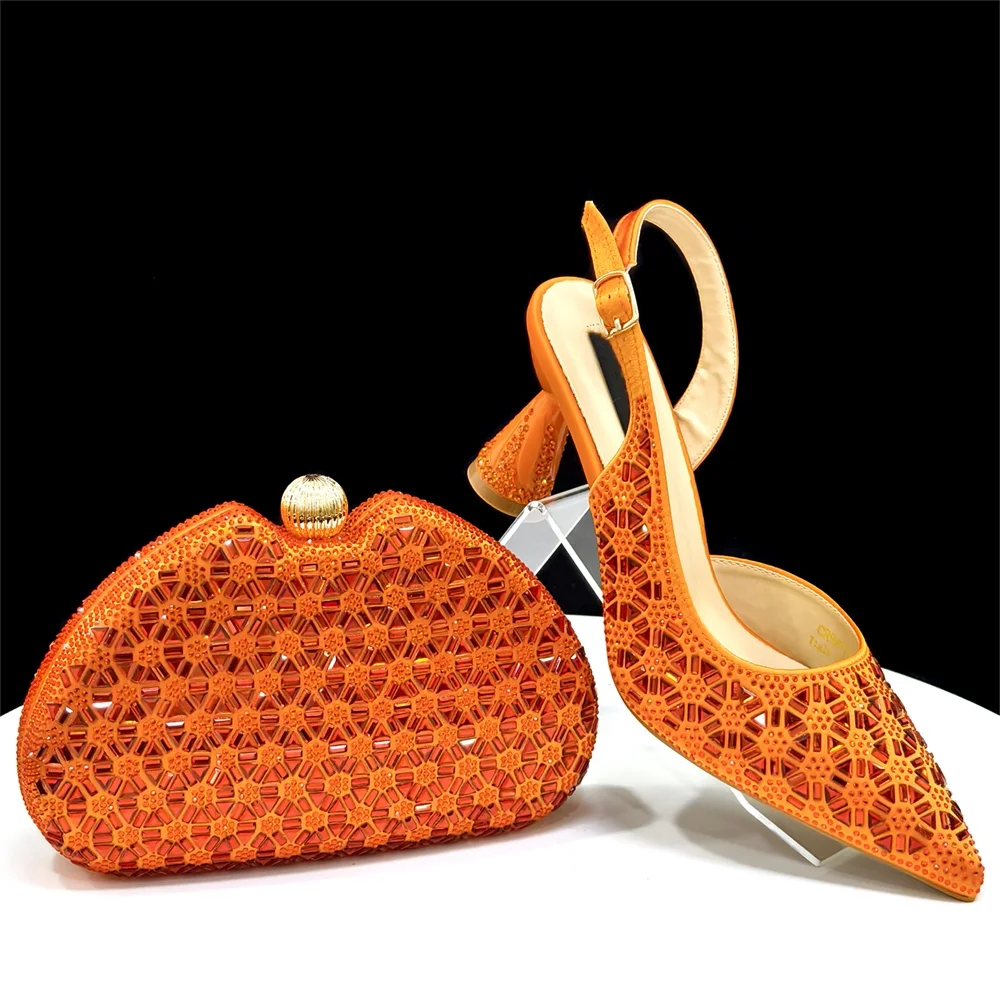 Italian Elegant Shoes With Matching Bags Set Hot African Women Party Shoes and Bag Sets High Heels Women Sandals And Purse Set