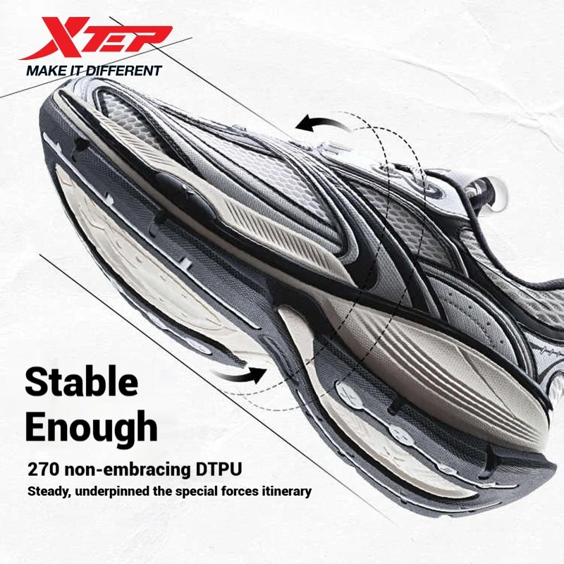 Xtep Basque 2 Casual Shoes for Women Height-increasing Mesh Cushioning Retro Millennium Daddy Female Shoes 875218320013
