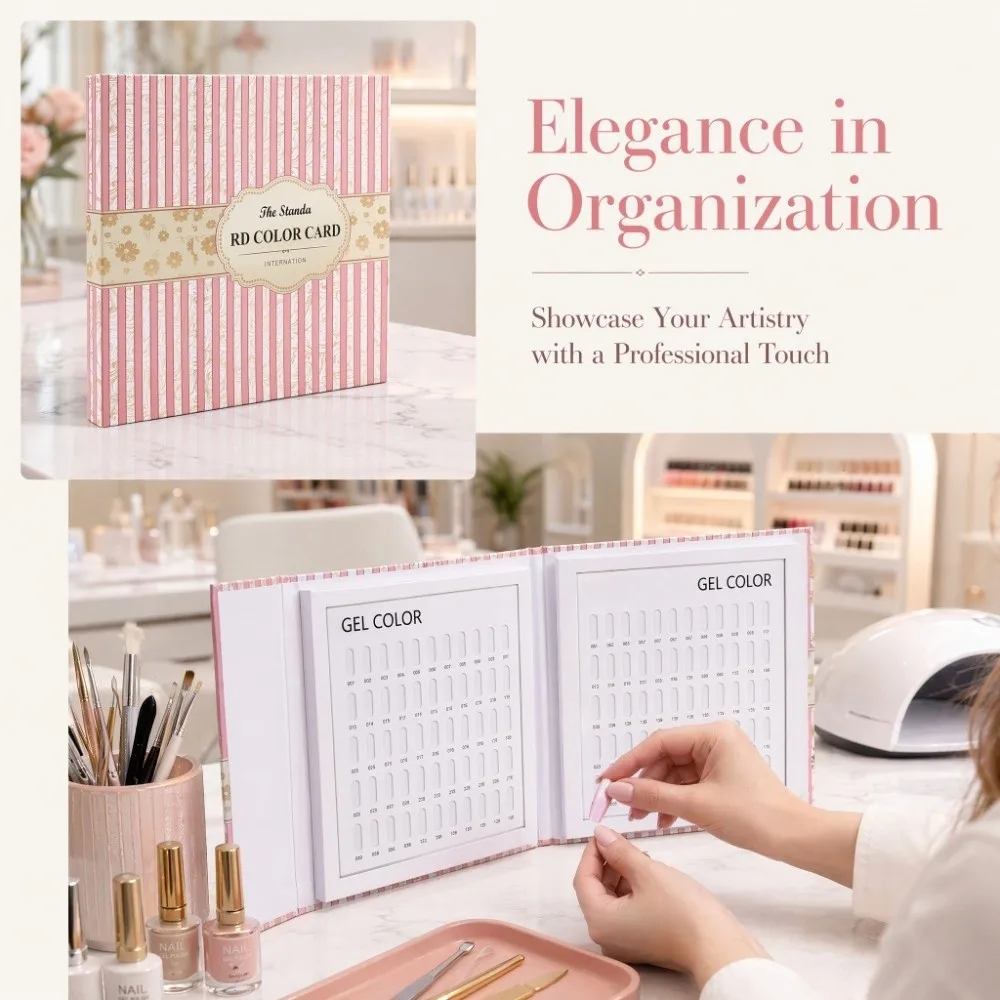 120 Colors Nail Color Display Book Striped Color Card High Grade Nail Polish Gel Color Card Pattern Display Nail Color Swatches