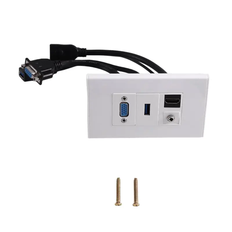 Superior Wholesale 120 VGA, -Compatible 3.5 Headphone Cable 3.0 USB Data Cable Network Panel Accessories