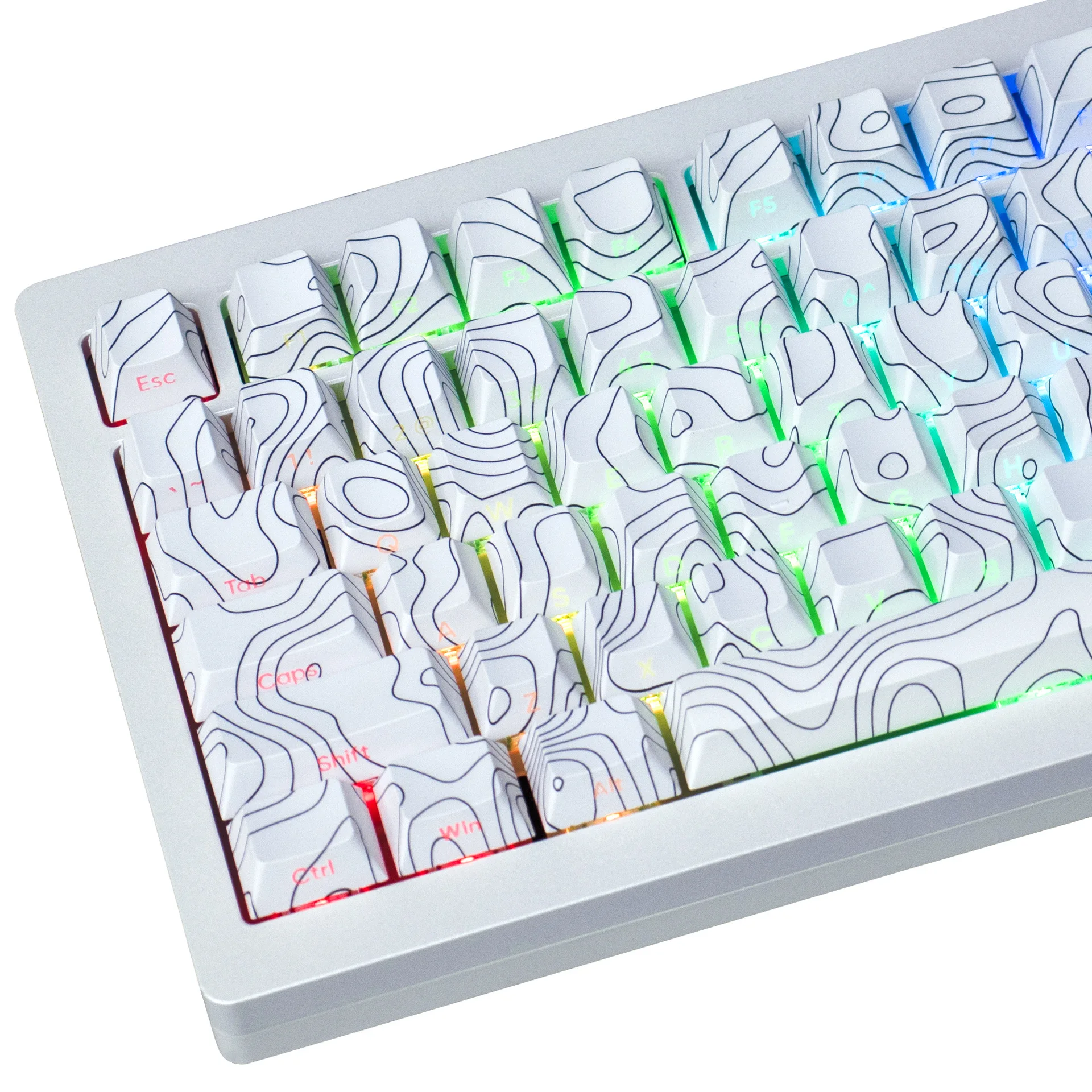 Contour wooting original side engraved keycap PBT creative personality light-transmitting keycap customization