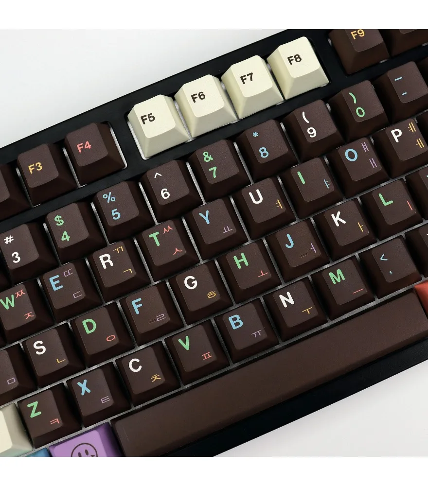 Donut Keycaps Korean 143 Keys Original Height PBT Boxed Dessert Brown Hot Sublimation Customized Keycaps