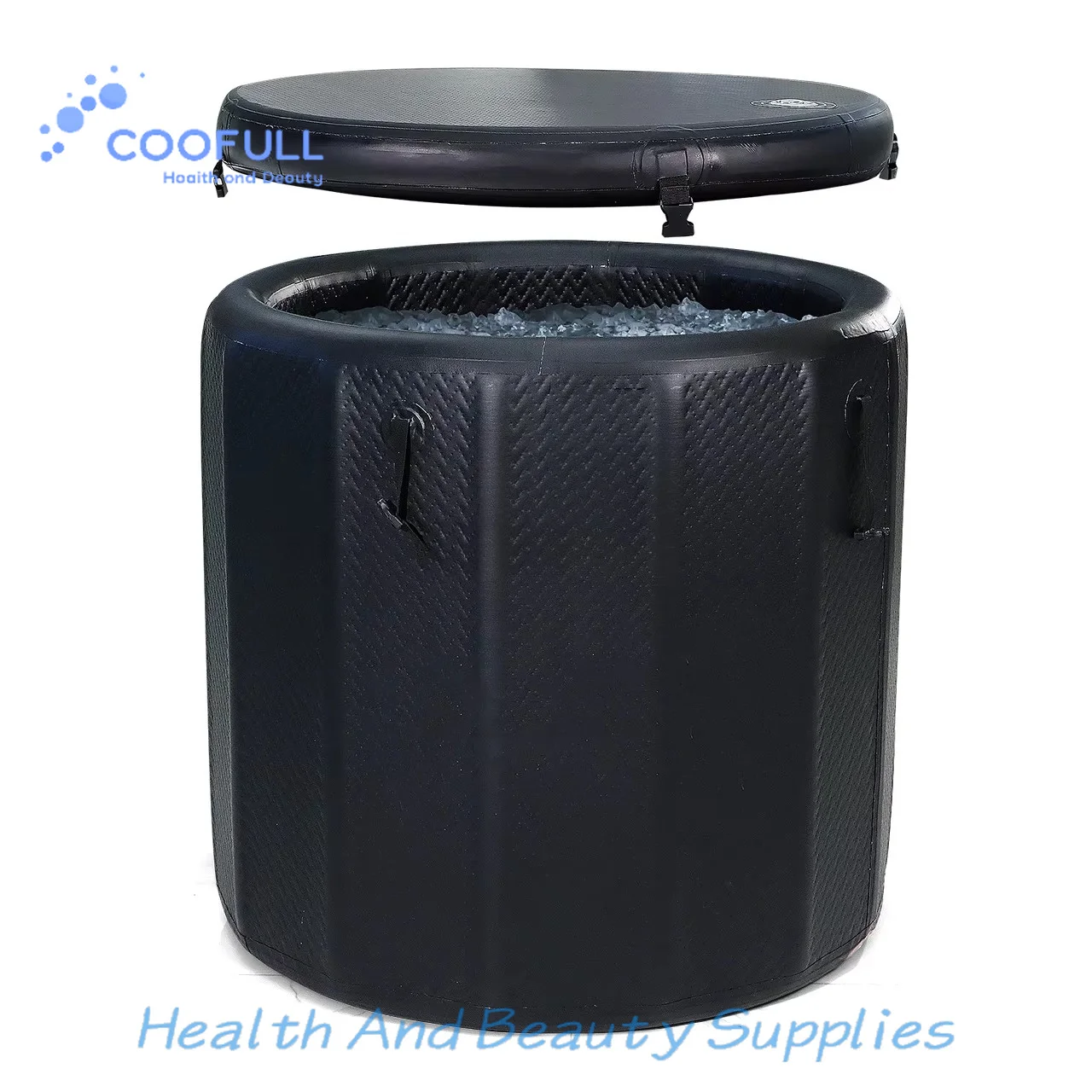Coofull Outdoor Luxury Spa Portable PVC Cold Plunge Tub Black Ice Bath Water Therapy Inflatable Bathtub Pod Drop Stitch Design