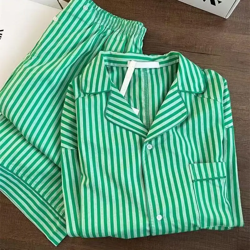 Fashionable Temperament Women's Long Sleeved Long Pants Pajamas Autumn and Winter New Elegant Girl Comfortable Home Suit Set