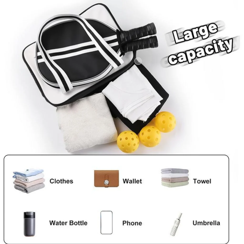 Pickleball Bag Pickleball Paddle Shoulder Tote Bag for Men Women Adjustable Shoulder Strap Portable Pickleball Racquet Bag