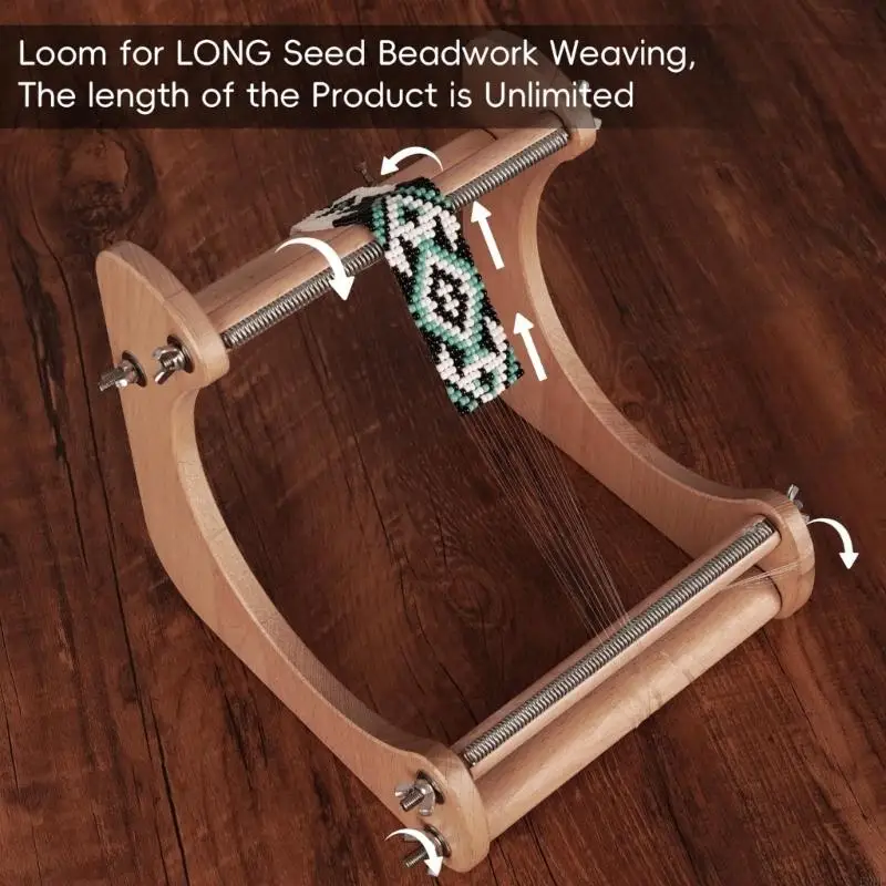 Wooden Bead Loom For Bracelet Making Ergonomic Design For Beginners And Adults E0BF